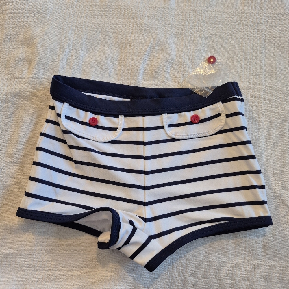 Hanna Andersson girls 110 or 5 blue & white swim bottoms NWOT